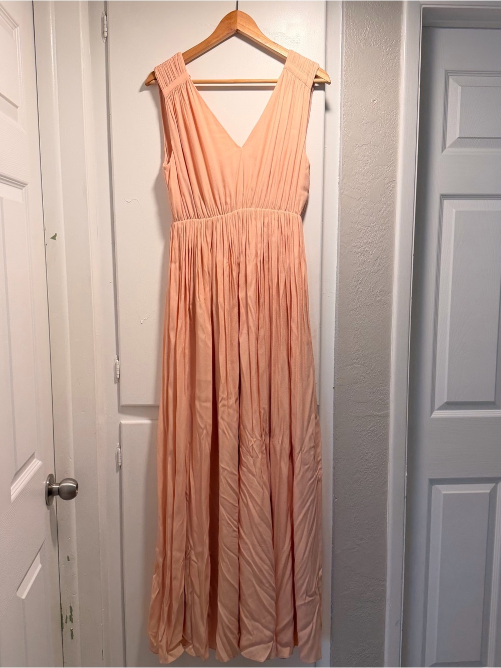 Madewell Sleeveless Peach Maxi Dress medium nwt